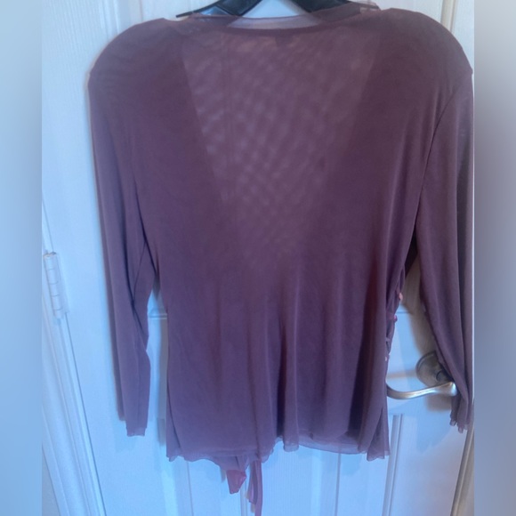Anthropologie Boho Mesh Wrap Top - Picture 4 of 9